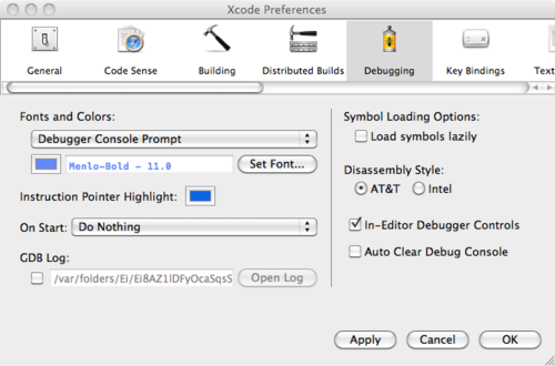 Xcode preferences
