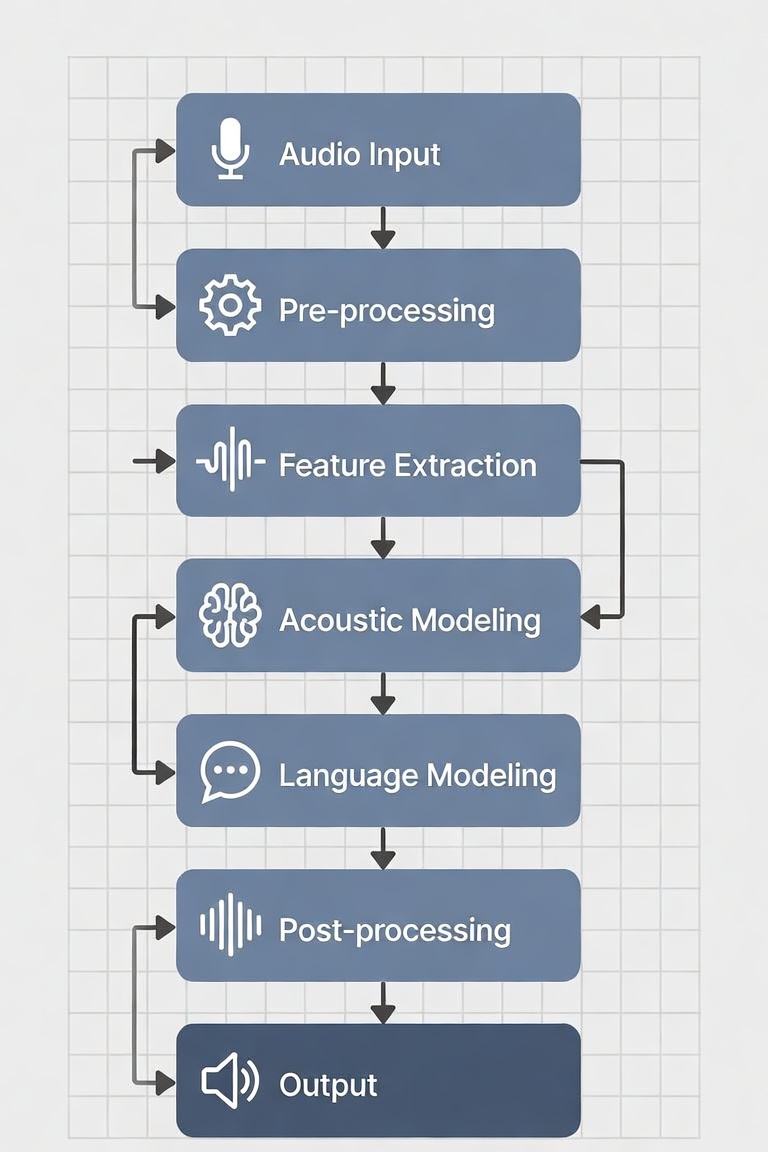 Architecture diagram of a modular Voice AI pipeline